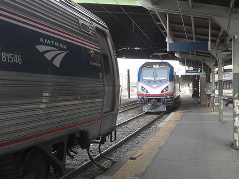 Amtrak operates through trains between stations on the Northeast Corridor and Richmond, which change between electric and diesel traction at Washington Union station.