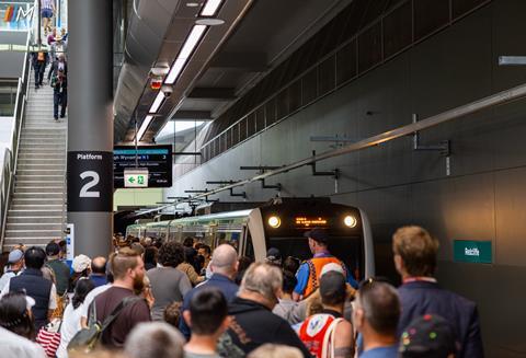 Perth Airport Line opening train