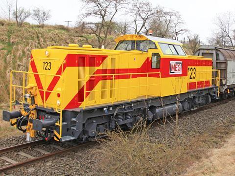 Alstom diesel-battery hybrid shunting locomotive for DB Schenker Rail subsidiary Mitteldeutsche Eisenbahn.