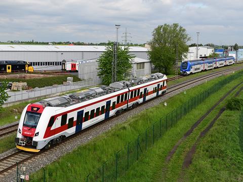 The first and still incomplete EMU undergoing trials at the Velim test centre in the Czech Republic on May 10 (Photo: Vladimír Fišar).