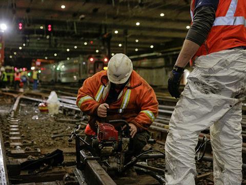 Amtrak has already begun urgent renewal of trackwork at Penn. Significant engineering possessions are planned for this summer and summer 2018. Photo: Amtrak.