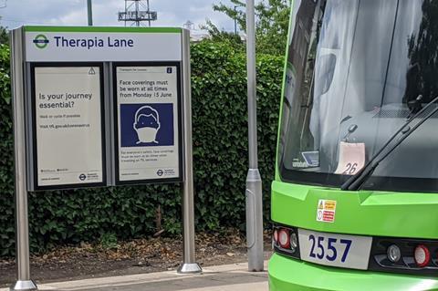 gb Croydon Tramlink Therapia Lane coronavirus poster