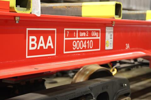 DB Cargo UK has returned to service the first of 60 BAA bogie steel wagons which are being refurbished