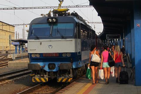 Passengers at Bratislava station.