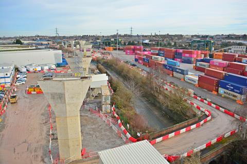 2026 01 14 HS2 Curzon No2 Viaduct looking east over River Rea BIRFLI C Howe