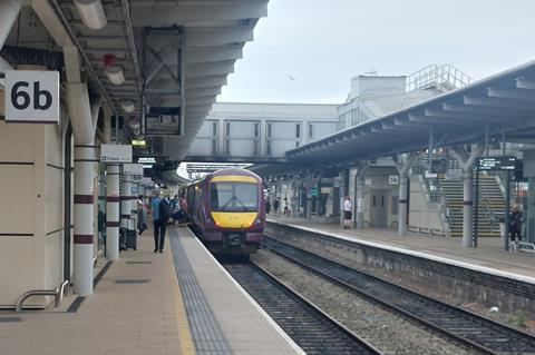 EMR train in Derby