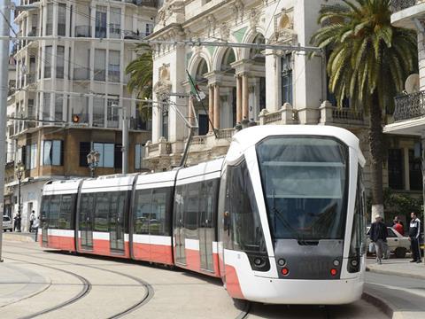 Alstom Citadis tram in Oran, Algeria.