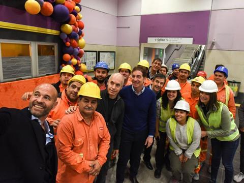 Transport Minister Guillermo Dietrich and Buenos Aires Mayor Horacio Rodríguez Larreta opened an extension of metro Line E on June 3.