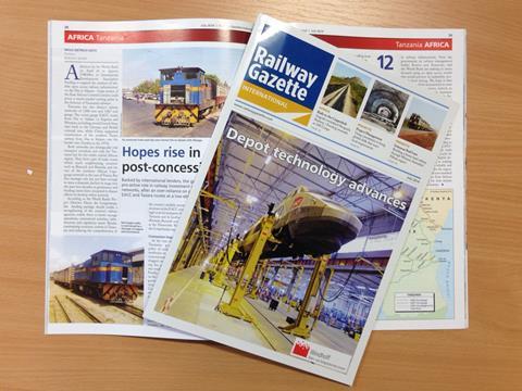 July 2014 issue of Railway Gazette International magazine.