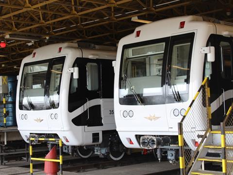 Budapest metro line M3 trains.