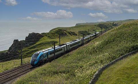 TransPennine Express Class 802 Nova 1 on the coast (Photo Hitachi Rail)