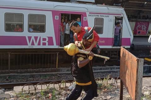 Yamraj, lord of death, has been deployed to discourage people from trespassing on Western Railway’s heavily used suburban lines in Mumbai.