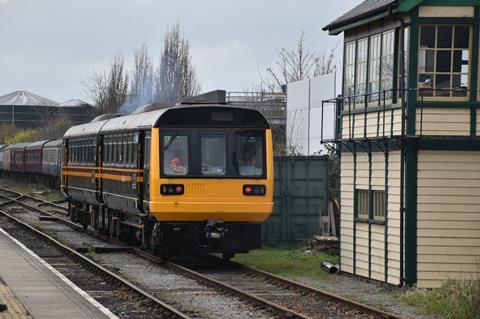 The dry ice technology being demonstrated at the Wensleydale Railway