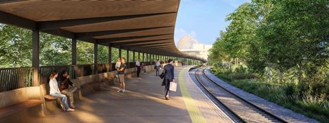 Conceptual view of the platform at the future Littlemore station (Image EIT)