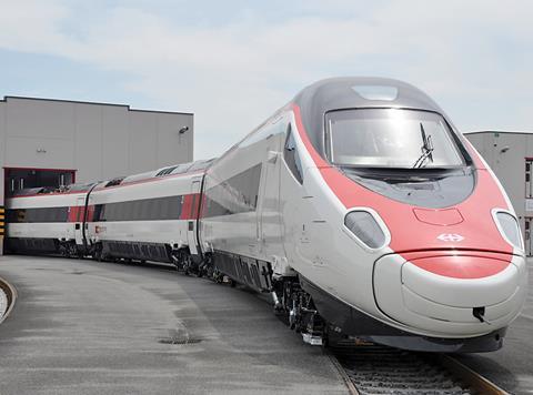 Alstom ETR610 New Pendolino tilting trainset for Swiss Federal Railways.