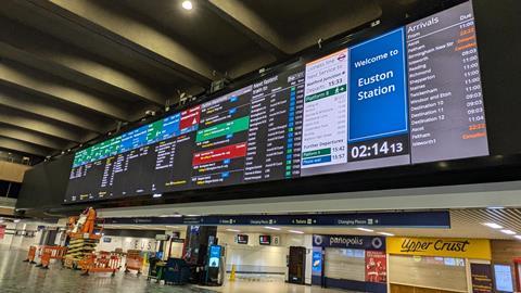 London Euston passenger information screen