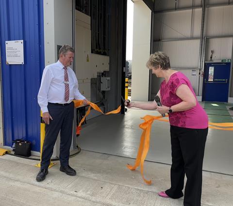 GBRf Tonbridge Maintenance Hub Opening ribbon cutting moment