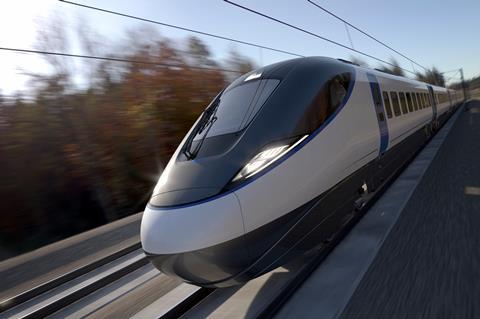 Artists impression of a HS2 train