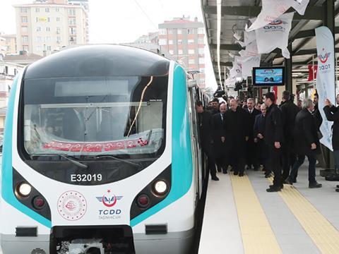 President Erdoğan officially opened the 77 km Marmaray suburban rail corridor across Istanbul.