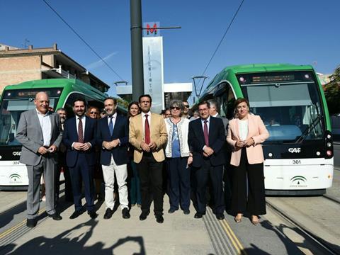 Services on Granada's light rail line began on September 21.