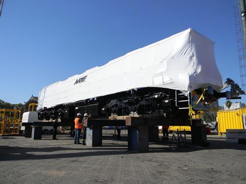 Uruguay’s Ferrocarril Central project contractor CCFC has taken delivery of a 2 400 hp 3GS-24C-DE diesel electric genset locomotive (benoit) 2