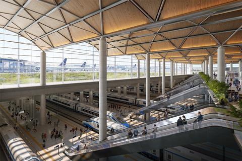Rail platform at Poland’s new airport
