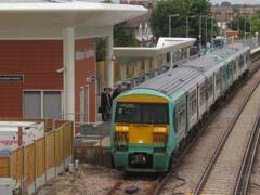 Southern train at Mitcham Eastfields.