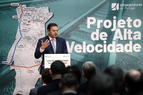 Portuguese Prime Minister Luís Montenegro at the ceremony awarding the high speed rail concession