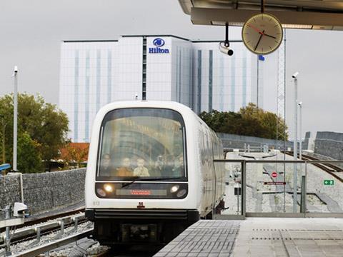 AnsaldoBreda metro train in København.