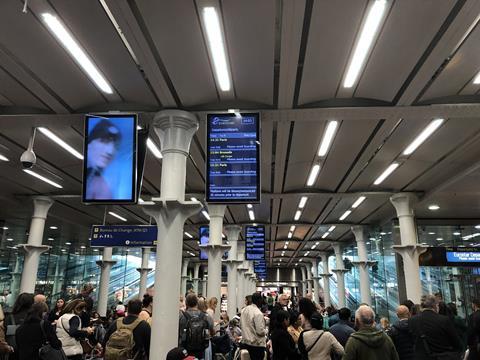 Eurostar waiting area at London St Pancras