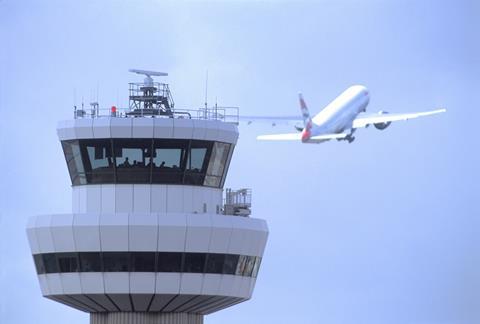 gb Gatwick Airport control tower