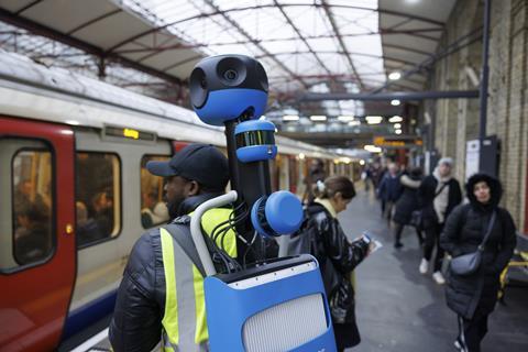 Google Street View London Underground station camera (Image TfL)