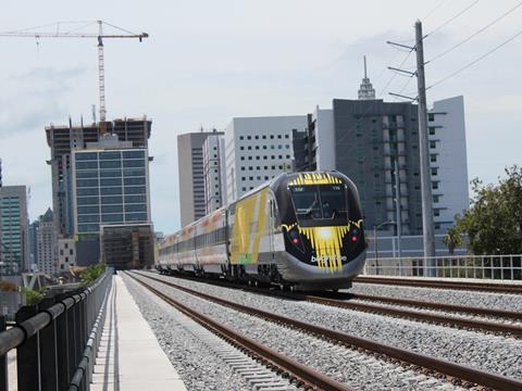 Brightline has been running scheduled services in southern Florida since January. Photo: Bob Johnston