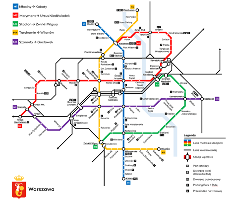 Warszawa metro 2050 masterplan
