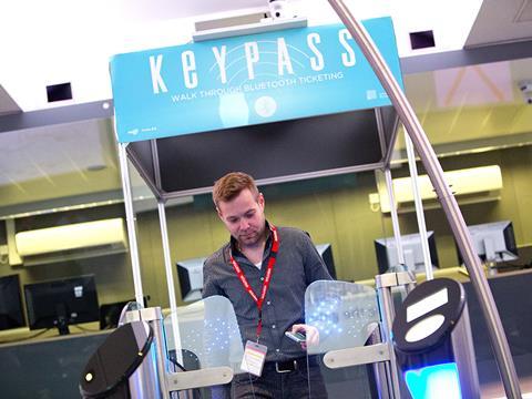 The Keypass scanners would detect a passenger approaching the gate line and verify the validity of their mobile ticket, alowing them to pass through without manually interacting with a reader.