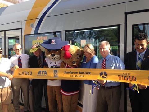 The Tucson Sun Link streetcar opened on July 25 2014.