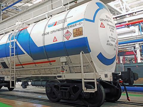 United Wagon Co’s TikhvinChemMash subsidairy is to supply 112 Type 15-6913 molten sulphur tank wagons to Gazprom’s transport business GazpromTrans.