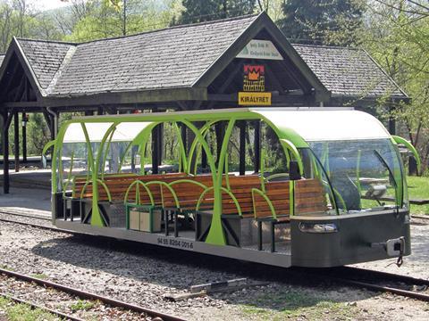 Kiralyret forest railway solar-powered railcar.