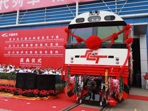 CSR Ziyang rolls out the first Chinese-built diesel locomotive for Australian operator SCT Logistics.