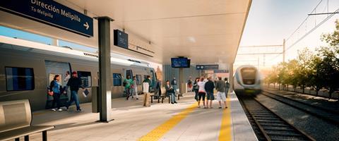 Impression of future Santiago – Almeda station looking towards Melipilla