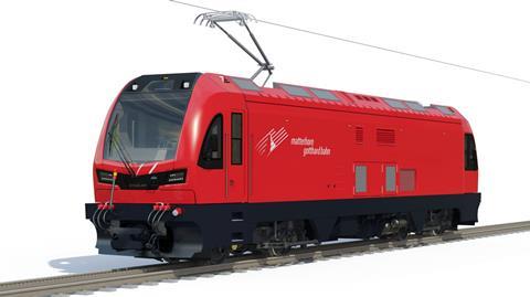 Impression of Stadler locomotive for Matterhorn Gotthard Bahn