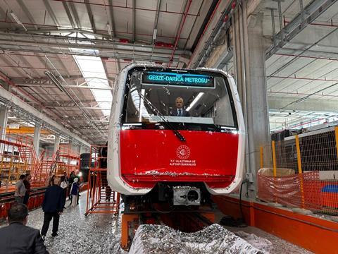 Bozankaya has delivered the first of seven domestically-developed four-car driverless trainsets for the Gebze metro.