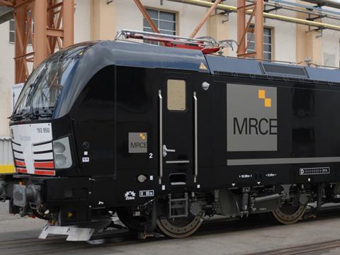 Siemens Vectron AC electric locomotive in Mitsui Rail Capital Europe livery.