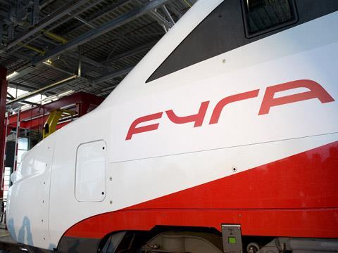 Fyra-branded AnsaldoBreda V250 trainset.