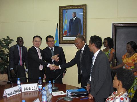 The locomotive contract was signed in Kinshasa.