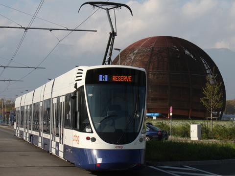 Stadler Tango tram at CERN.