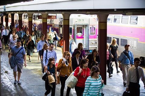 Boston MBTA commuter train passengers (Photo: Keolis)