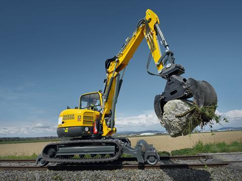 Wacker Neuson 8003 road-rail excavator.