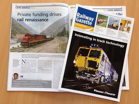 Railway Gazette International, August 2014.