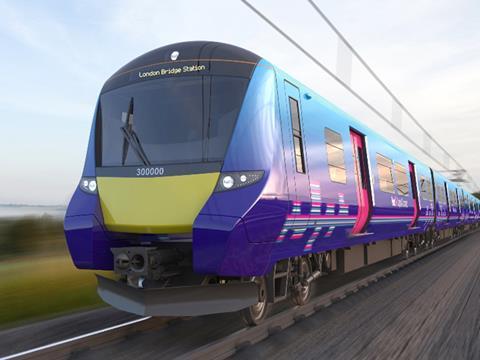 Impression of Siemens Desiro City electric multiple-unit for the Thameslink Programme.